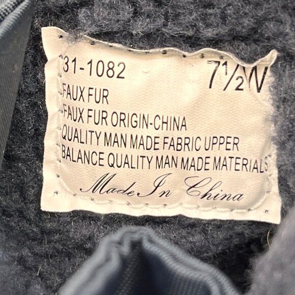 Easy Street Frosty Waterproof Ankle Boots Size 7.5W Navy Blue Faux Fur - Picture 13 of 16